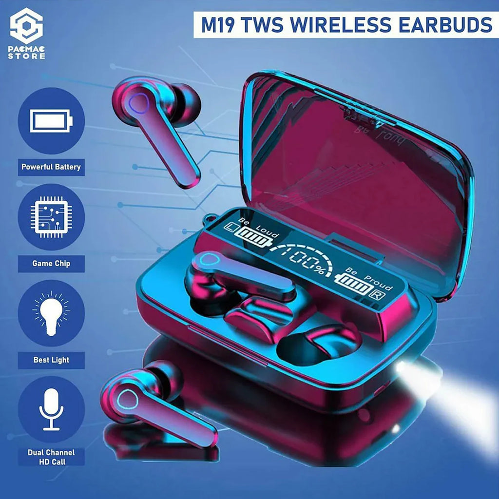 RMDSHub M19 Wireless Earbuds TWS 5.1 Large Screen Dual LED Bluetooth