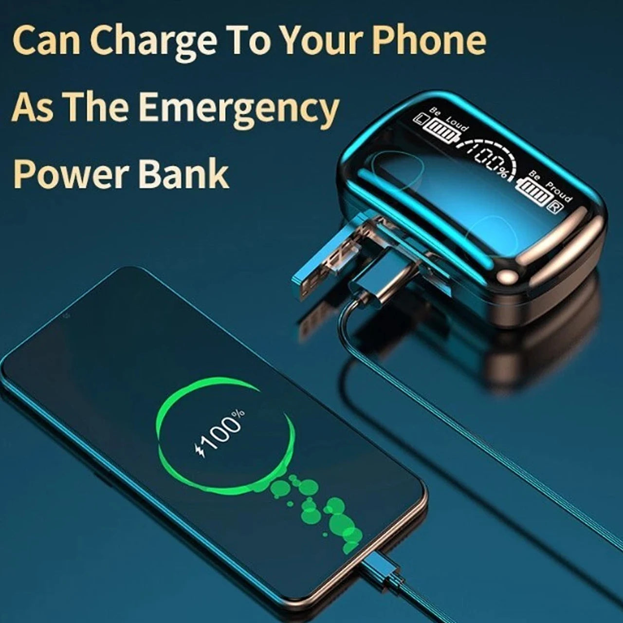 RMDSHub M19 Wireless Earbuds TWS 5.1 Large Screen Dual LED Bluetooth