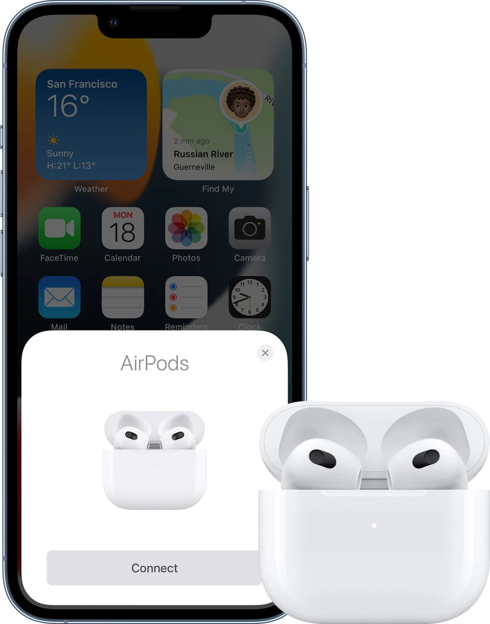 APPLE AirPods (3rd generation) with Lightning Charging Case Bluetooth Headset (White, True Wireless)