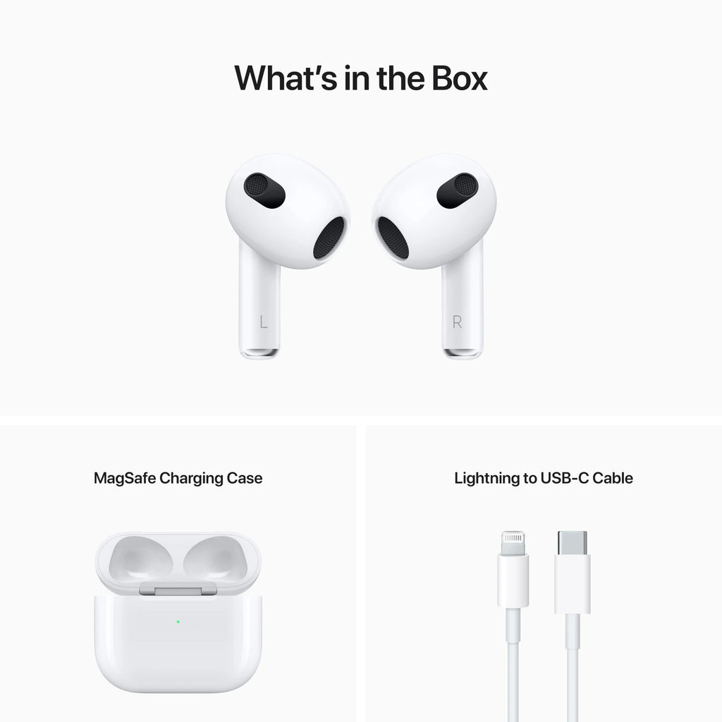 APPLE AirPods (3rd generation) with Lightning Charging Case Bluetooth Headset (White, True Wireless)